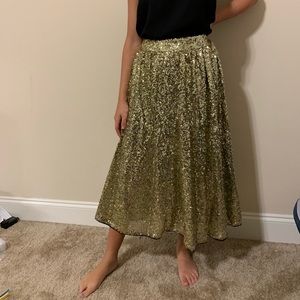 Gold sequin skirt